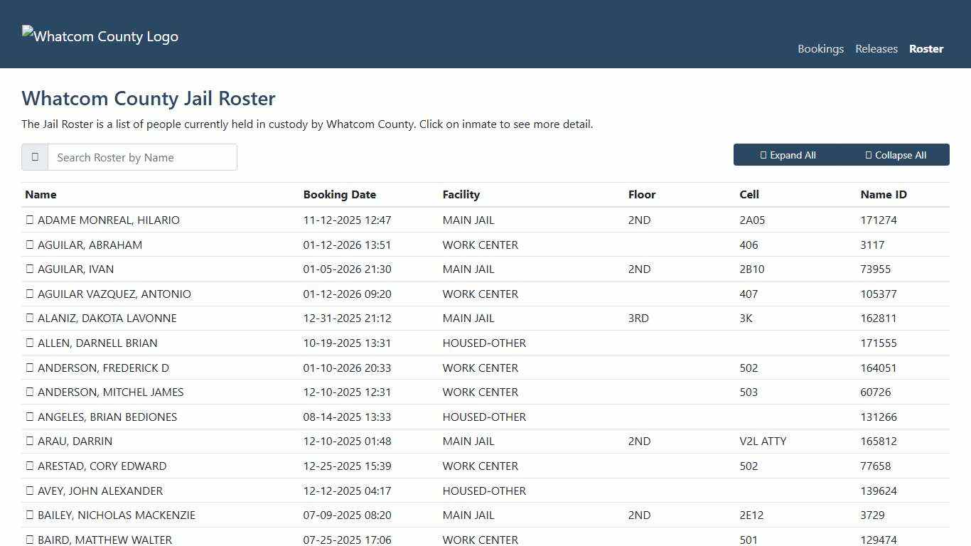 Whatcom County Sheriff's Office | Jail Roster